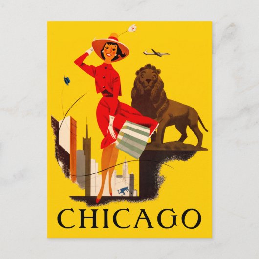 Chicago Windy City Poster Briefkaart (Voorkant)