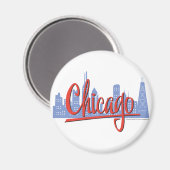 Chicago Windy City Silhouet Magneet (Voorkant / Achterkant)
