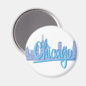 Chicago Windy City Silhouet Magneet (Voorkant / Achterkant)