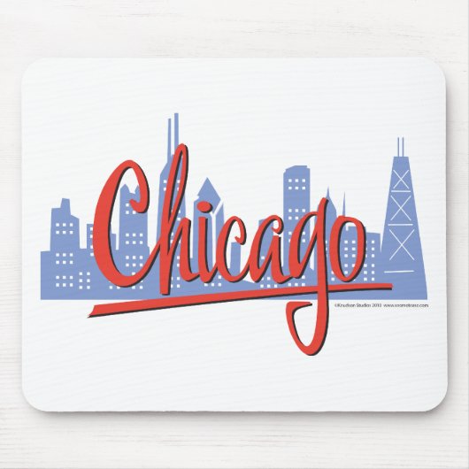 Chicago Windy City Silhouet Muismat (Voorkant)