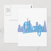 Chicago Windy City Skyline Briefkaart (Voorkant / Achterkant)