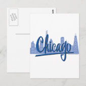 Chicago Windy City Skyline Briefkaart (Voorkant / Achterkant)