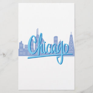 Chicago Windy City Skyline Briefpapier