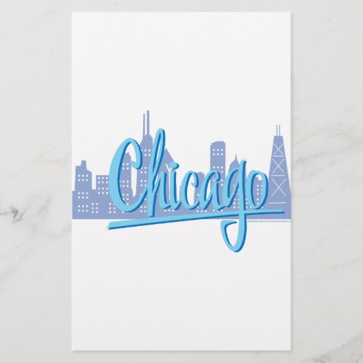 Chicago Windy City Skyline Briefpapier (Voorkant)