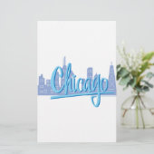 Chicago Windy City Skyline Briefpapier (Staand voorkant)