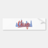 Chicago Windy City Skyline Bumpersticker (Voorkant)