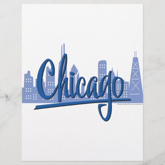Chicago Windy City Skyline Flyer (Voorkant)