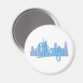 Chicago Windy City Skyline Magneet (Voorkant / Achterkant)