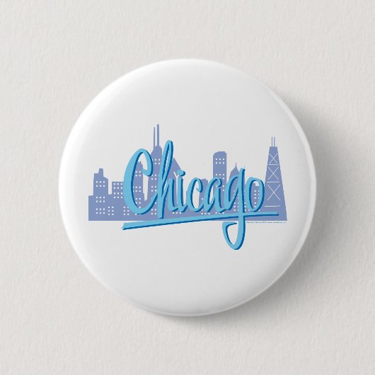 Chicago Windy City Skyline Ronde Button 5,7 Cm (Voorkant)