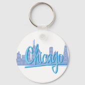 Chicago Windy City Skyline Sleutelhanger (Voorkant)