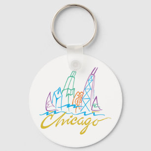 Chicago Windy City Skyline Sleutelhanger