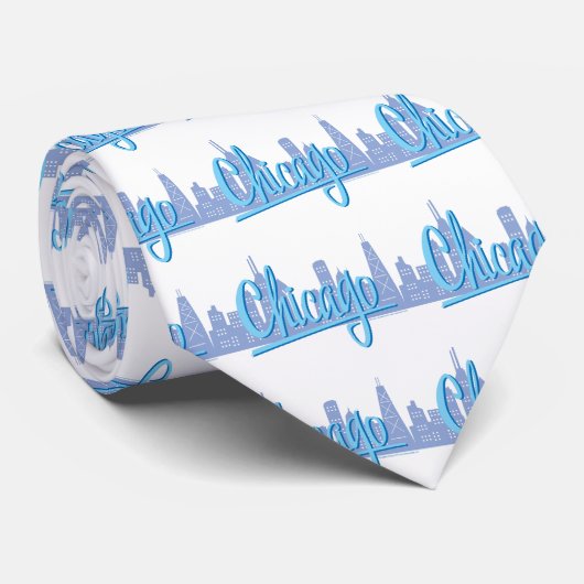 Chicago Windy City Skyline Stropdas (Opgerold)