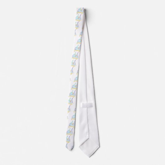 Chicago Windy City Skyline Stropdas (Achterkant)