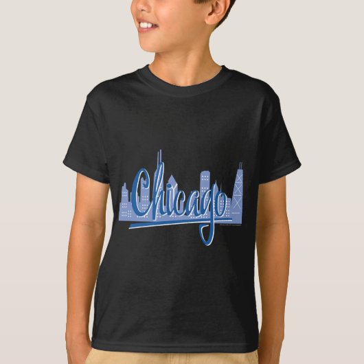 Chicago Windy City Skyline T-shirt (Voorkant)