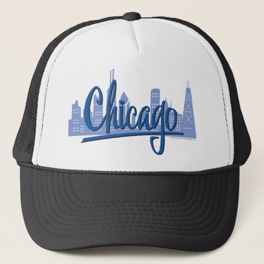 Chicago Windy City Skyline Trucker Pet (Voorkant)