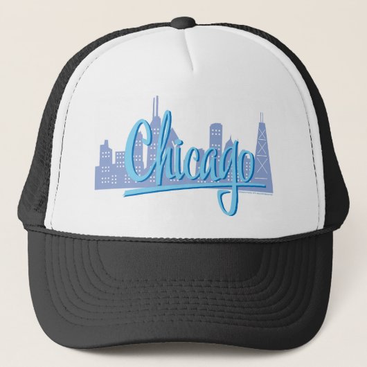 Chicago Windy City Skyline Trucker Pet (Voorkant)