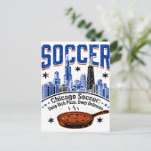 Chicago Winter Sneeuw En Deep Dish Pizza Briefkaart (Staand voorkant)