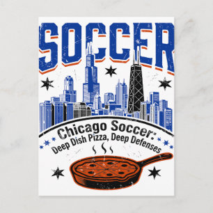 Chicago Winter Sneeuw En Deep Dish Pizza Briefkaart