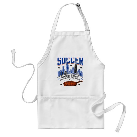 Chicago Winter Sneeuw En Deep Dish Pizza Standaard Schort (Voorkant)