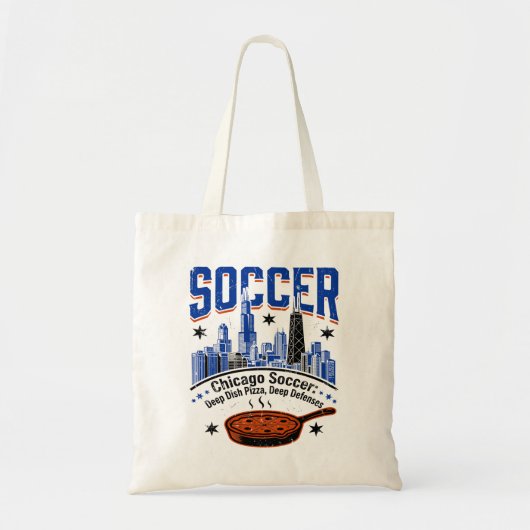 Chicago Winter Sneeuw En Deep Dish Pizza Tote Bag (Voorkant)