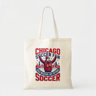 Chicago Winter Voetbal Supporter Juicht In Sneeuw Tote Bag