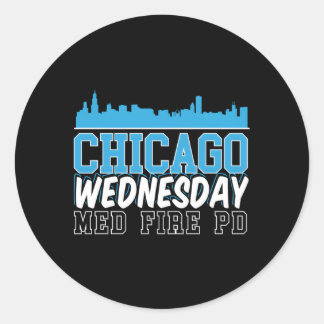 Chicago woensdag Med Fire PD Chicago Skyline Ronde Sticker