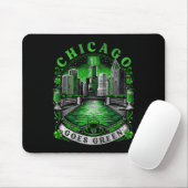 Chicago wordt groen St. Patrick's Day Muismat (Met muis)
