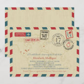 Chicago World Traveler Airmail | Vrijgezellenfeest Kaart (Voorkant / Achterkant)