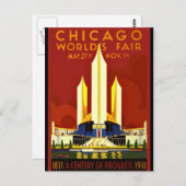 Chicago World's Fair, 1933 Briefkaart (Voorkant / Achterkant)
