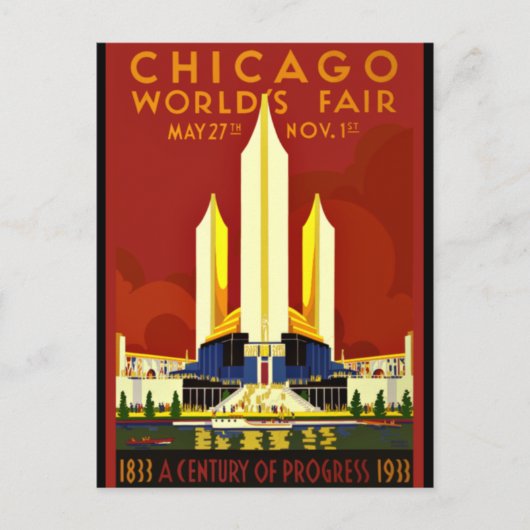 Chicago World's Fair, 1933 Briefkaart (Voorkant)