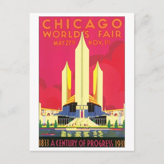 Chicago World's Fair, 1933 Briefkaart (Voorkant)