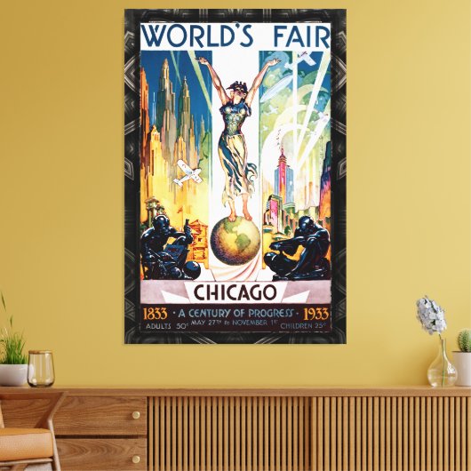 Chicago World's Fair 1933 Canvas Afdruk (Insitu (Woonkamer))