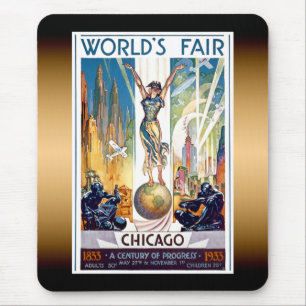 Chicago World's Fair 1933 - Vintage Retro Art Deco Muismat