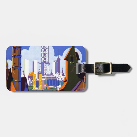 Chicago World's Fair 1934 Bagagelabel (Voorkant horizontaal)