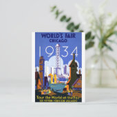 Chicago World's Fair 1934 Briefkaart (Staand voorkant)