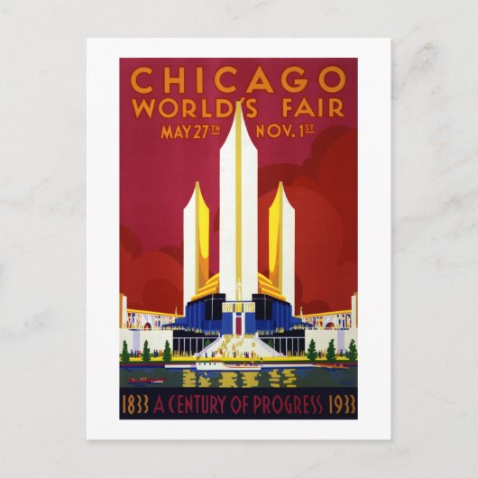 Chicago World's Fair A Century of Progress Briefkaart (Voorkant)
