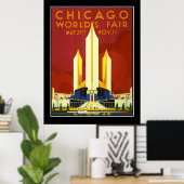 Chicago World's Fair Antieke Reisposter Poster (Thuiskantoor)