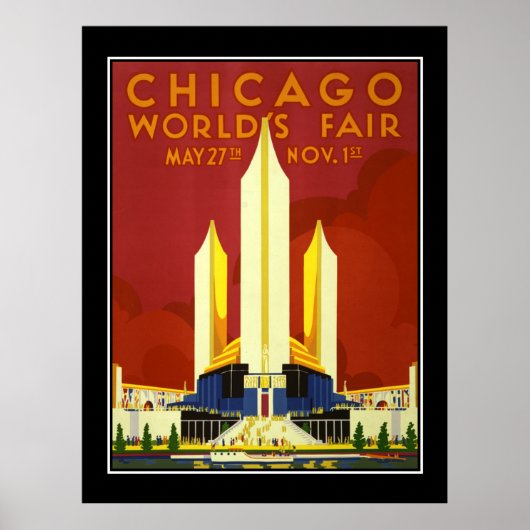 Chicago World's Fair Antieke Reisposter Poster (Voorkant)