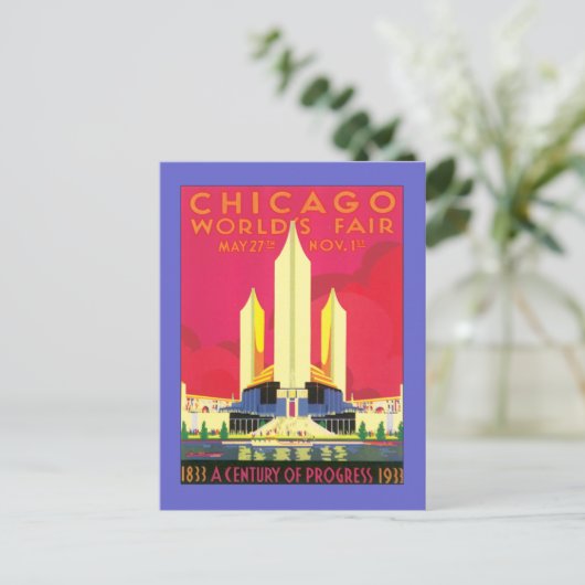  Chicago World's Fair Briefkaart (Staand voorkant)