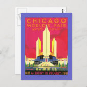  Chicago World's Fair Briefkaart (Voorkant / Achterkant)