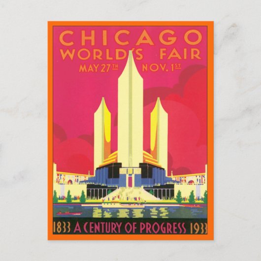  Chicago World's Fair Briefkaart (Voorkant)