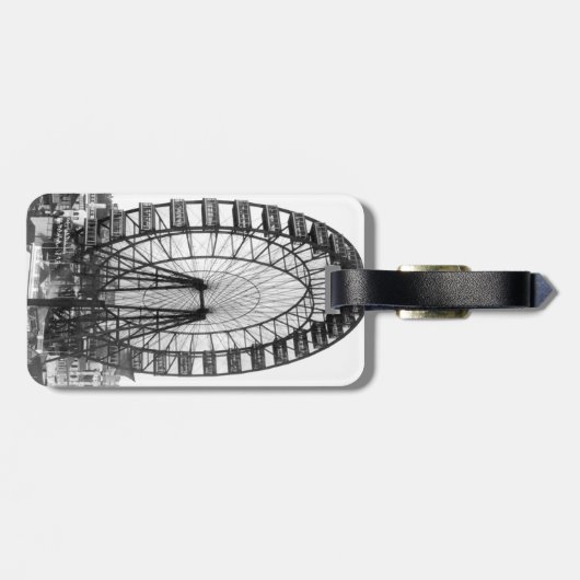 Chicago World's Fair Ferris Wheel  Luggage  Bagagelabel (Achterkant horizontaal)
