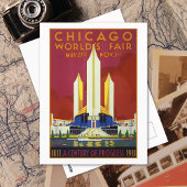  Chicago World's Fair Travel Briefkaart