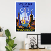  Chicago Worlds Fair Travel poster 1934 (Thuiskantoor)
