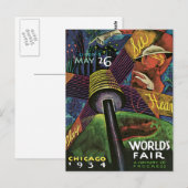 Chicago World's Fair US Vintage Travel Briefkaart (Voorkant / Achterkant)
