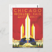 Chicago Worlds Fair Vintage Poster Briefkaart (Voorkant / Achterkant)