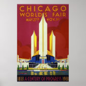 Chicago World's Fair Vintage Travel Poster (Voorkant)