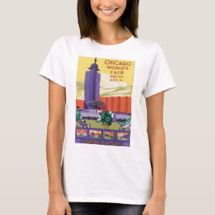Chicago World's Fair Vintage Travel Poster T-shirt