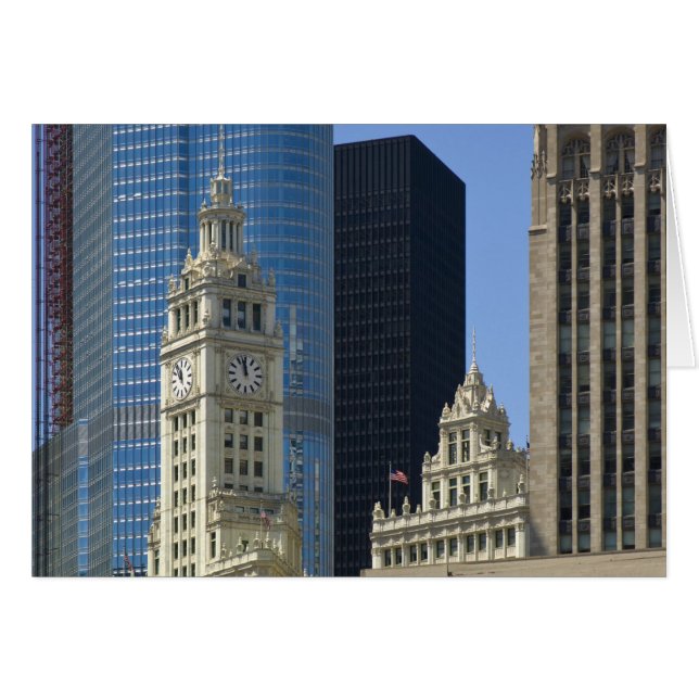 Chicago, Wrigley Building with Trump Hotel & (Voorkant Horizontaal)