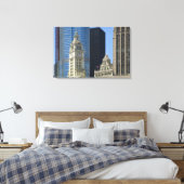 Chicago, Wrigley Building with Trump Hotel & Canvas Afdruk (Insitu (Slaapkamer))